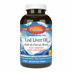 Carlson laboratories - cod liver oil 1,000mg (lemon) - 300 sgels