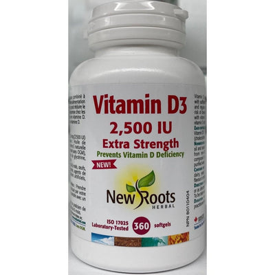 New roots - vitamin d3 2500ui extra strength 360 vcaps – Win in Health