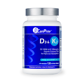 Canprev - d3 + k2 - organic coconut oil 120 softgels