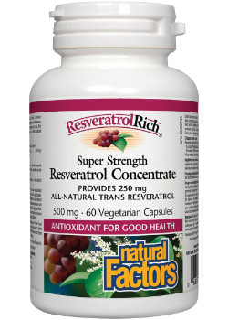 Natural factors - resveratrolrich super strength 500mg - 60 vcaps