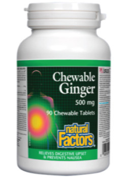 Natural factors
 - chewable ginger 500mg - 90 tabs