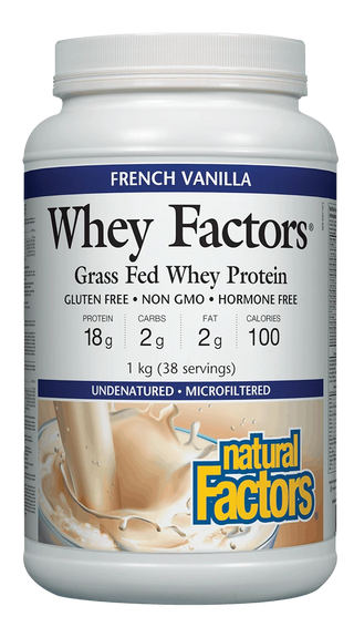 Natural factors - whey factors whey protein/ french vanilla - 1kg