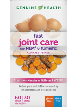 Genuine health - fast joint relief nem & fermented turmeric - 60 caps