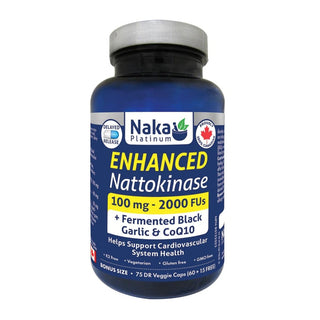 Naka platinum - enhanced nattokinase 100mg fermented black garlic & coq10 - 75 vcaps