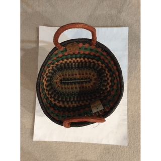 Alaffia - handwoven african grass basket - oval w/ 2 handles