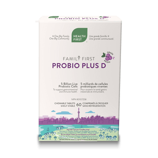 Family first - probiot plus d 5b shelf stable : grape - 60 chew tabs